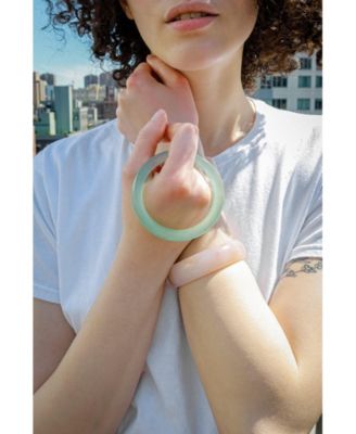 Pond — Cyan skinny round jade stone bangle