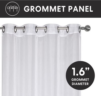 Montauk Accents 2 Piece Grommet Top Summery Sheer Voile Window Curtain Panels For Extra Long & Taller Windows