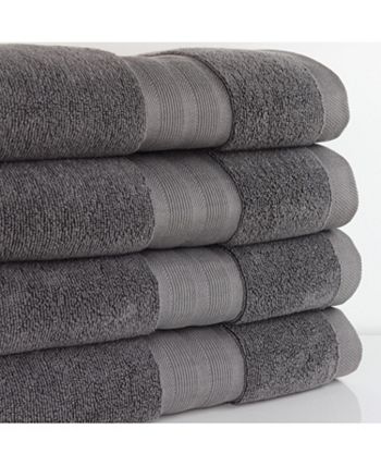 American Heritage by 1888 Mills - 100% Organic Cotton Hand Towel Set Grey / 4-Piece