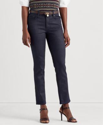 Lauren Ralph Lauren - Women's Coated Mid-Rise Straight Ankle Jeans