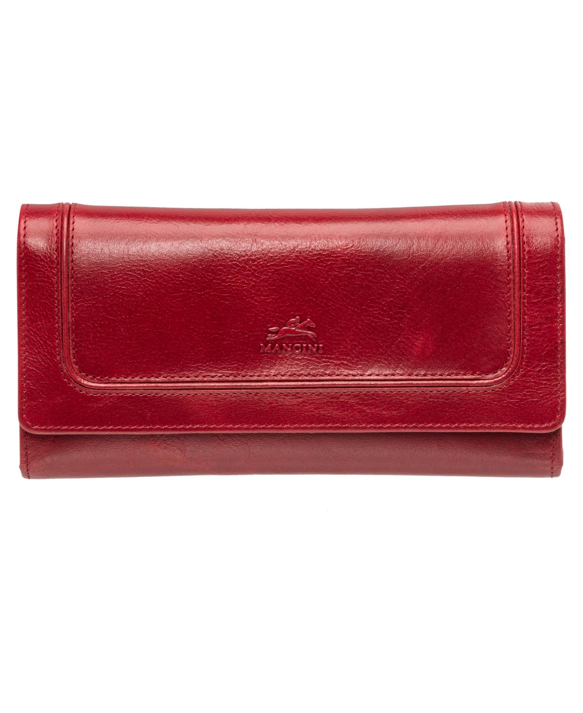 Mancini South Beach Rfid Secure Quadruple Fold Wallet In Red