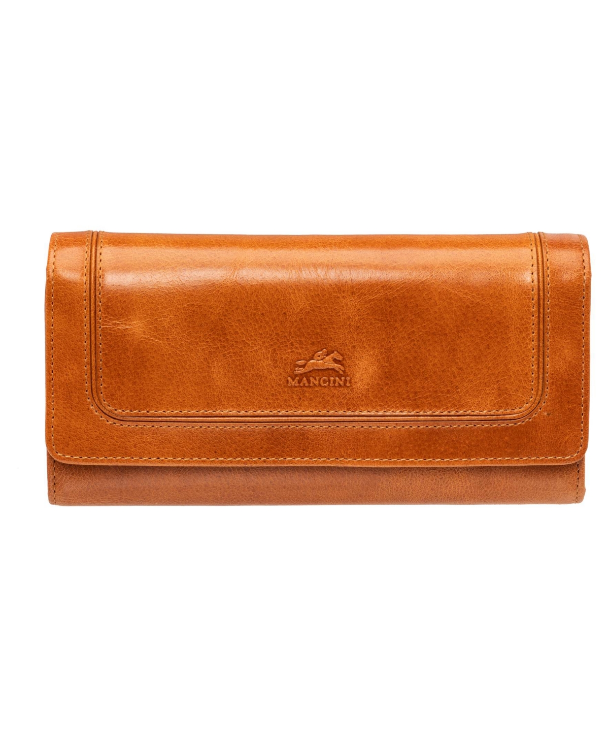 Mancini South Beach Rfid Secure Quadruple Fold Wallet In Tan