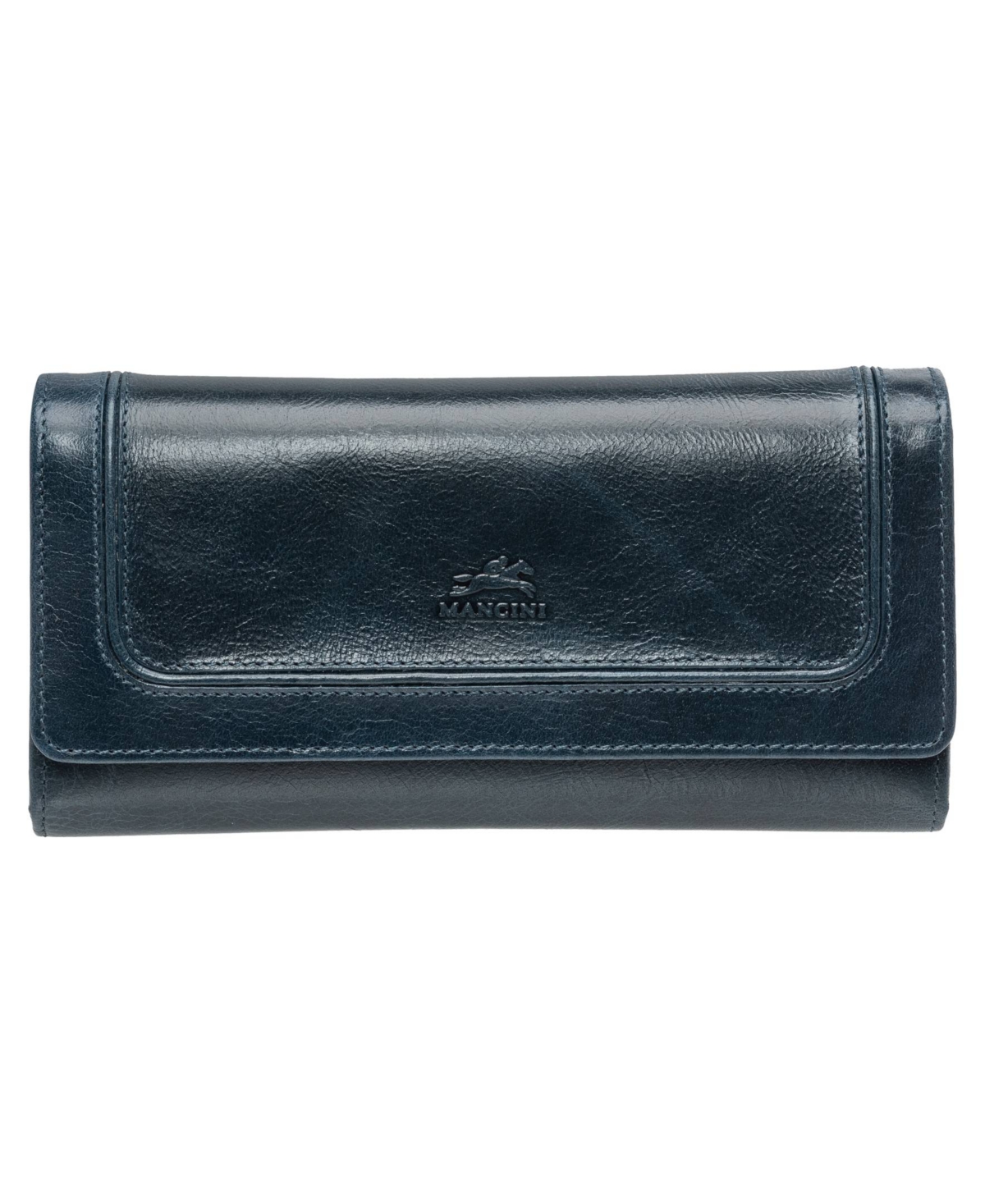 Mancini South Beach Rfid Secure Quadruple Fold Wallet In Blue