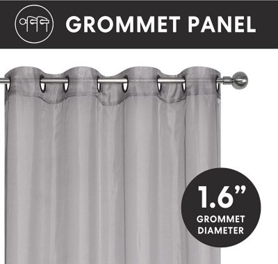 Montauk Accents 2 Piece Grommet Top Summery Sheer Voile Window Curtain Panels For Extra Long & Taller Windows