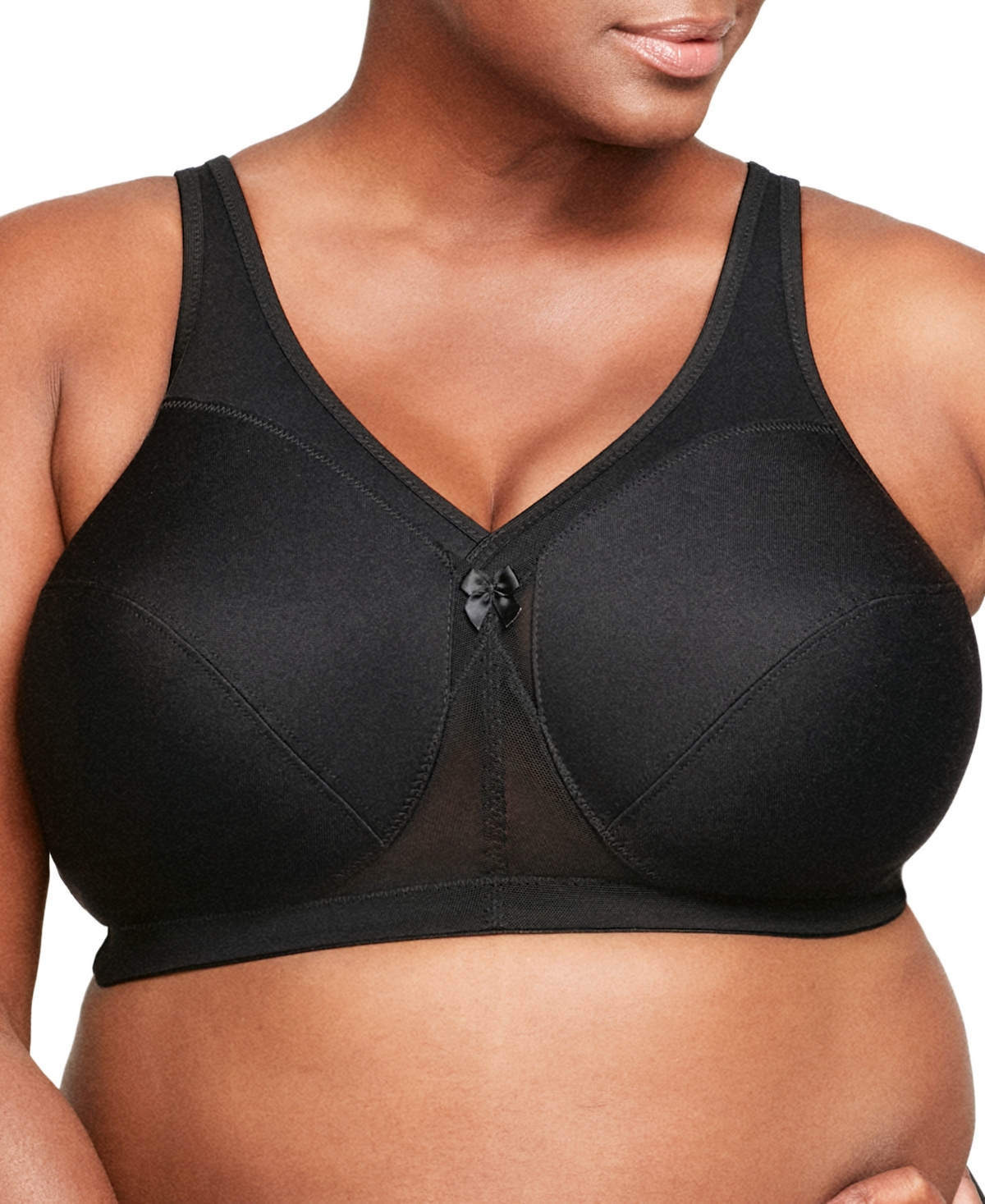 Women's Full Figure Plus Size MagicLift Active Wirefree Support Bra 1005 - White