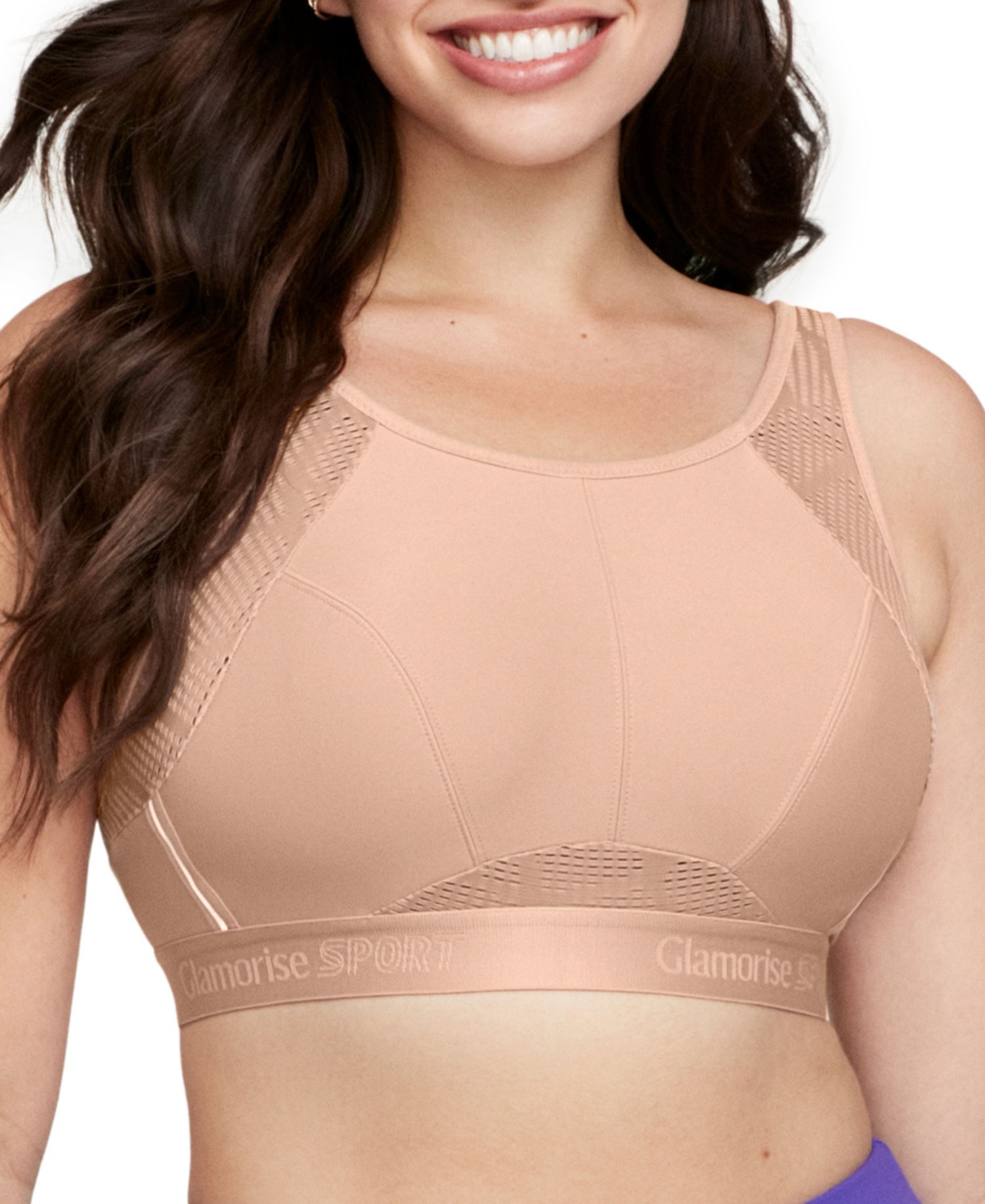 Full Figure Plus Size No-Sweat Mesh Sports Wirefree Bra 1068