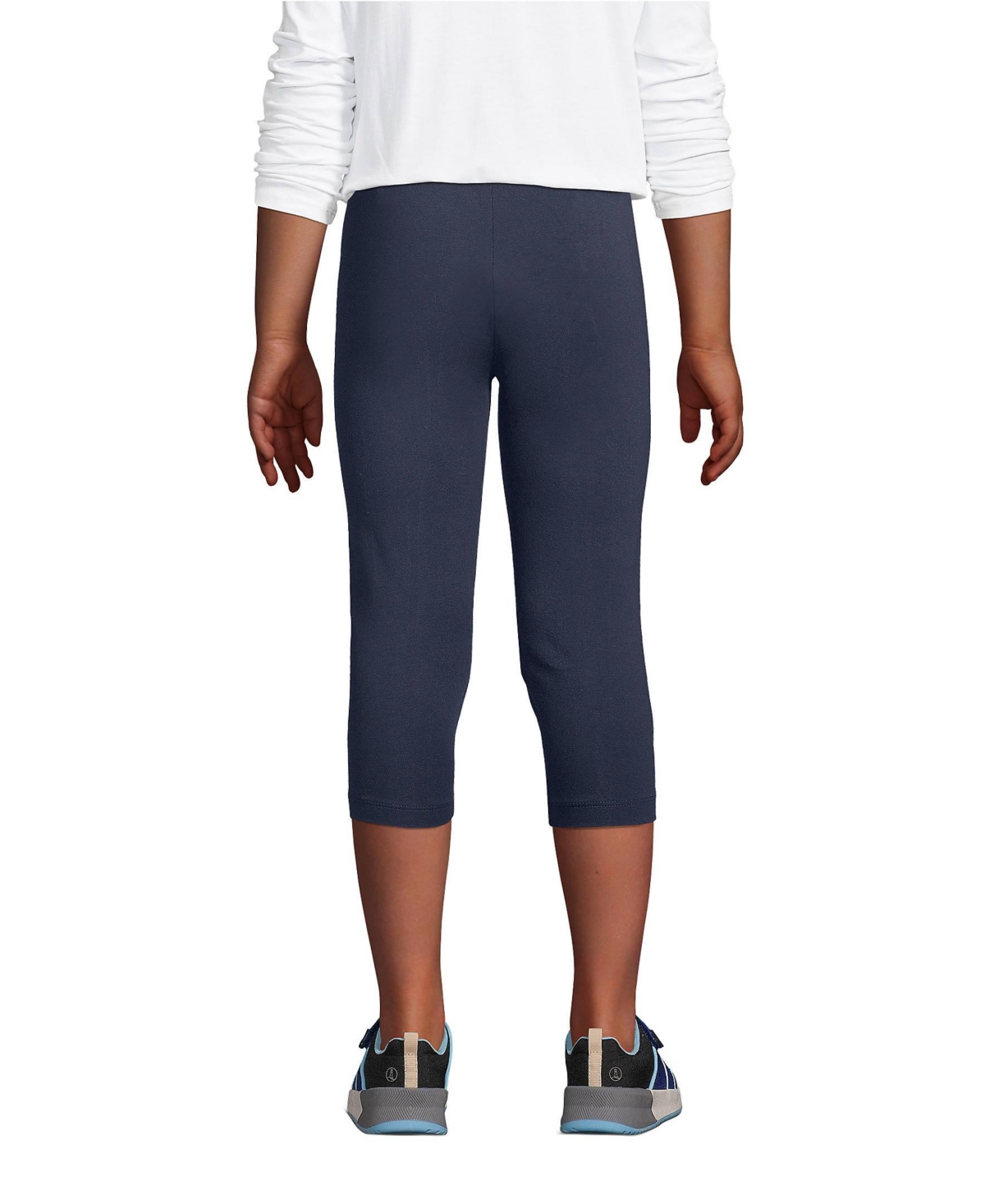 Lands' End Big Girls Plus School Uniform Tough Cotton Capri Leggings