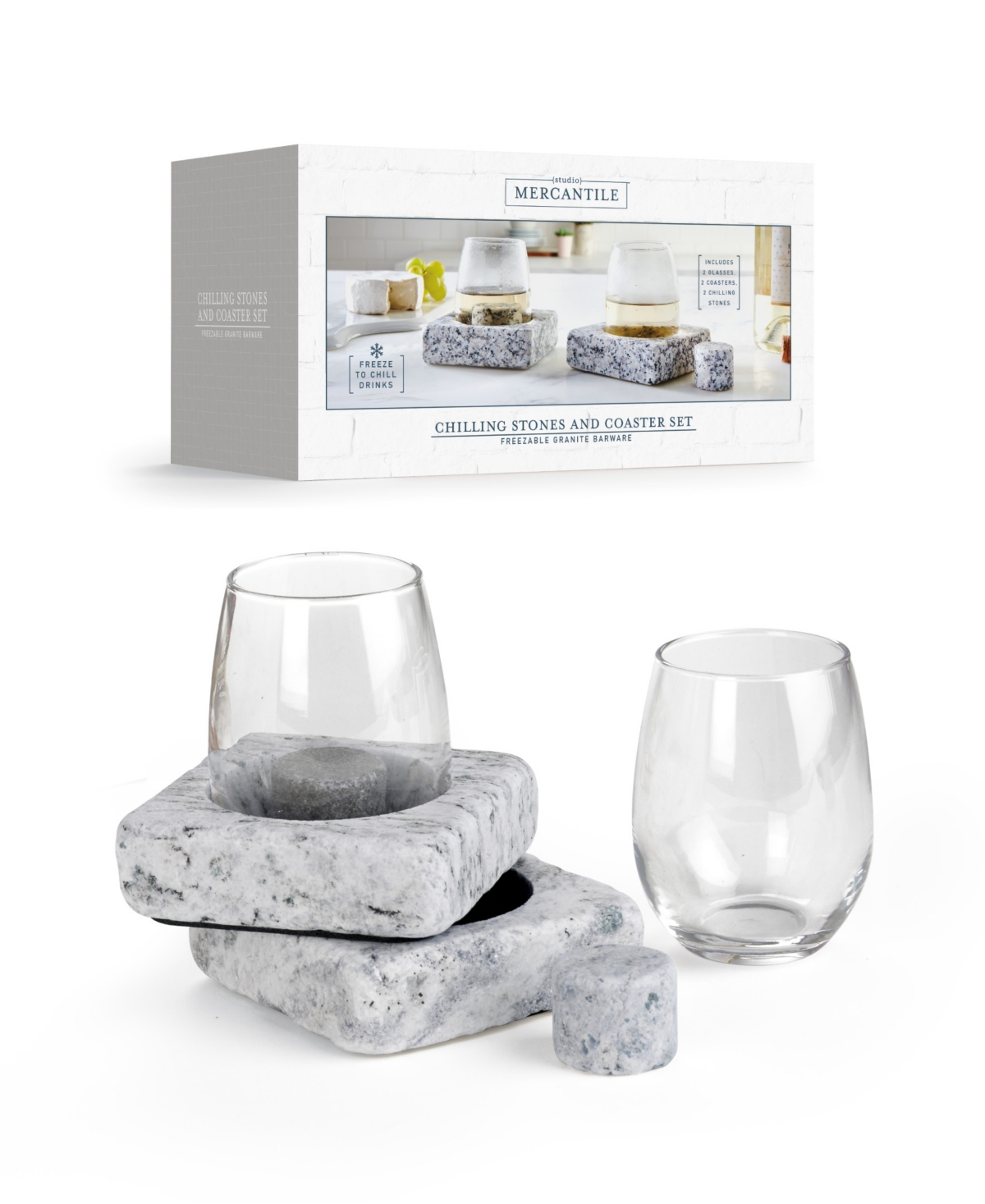 Studio Mercantile Wine Chiller Coaster Set In Gray
