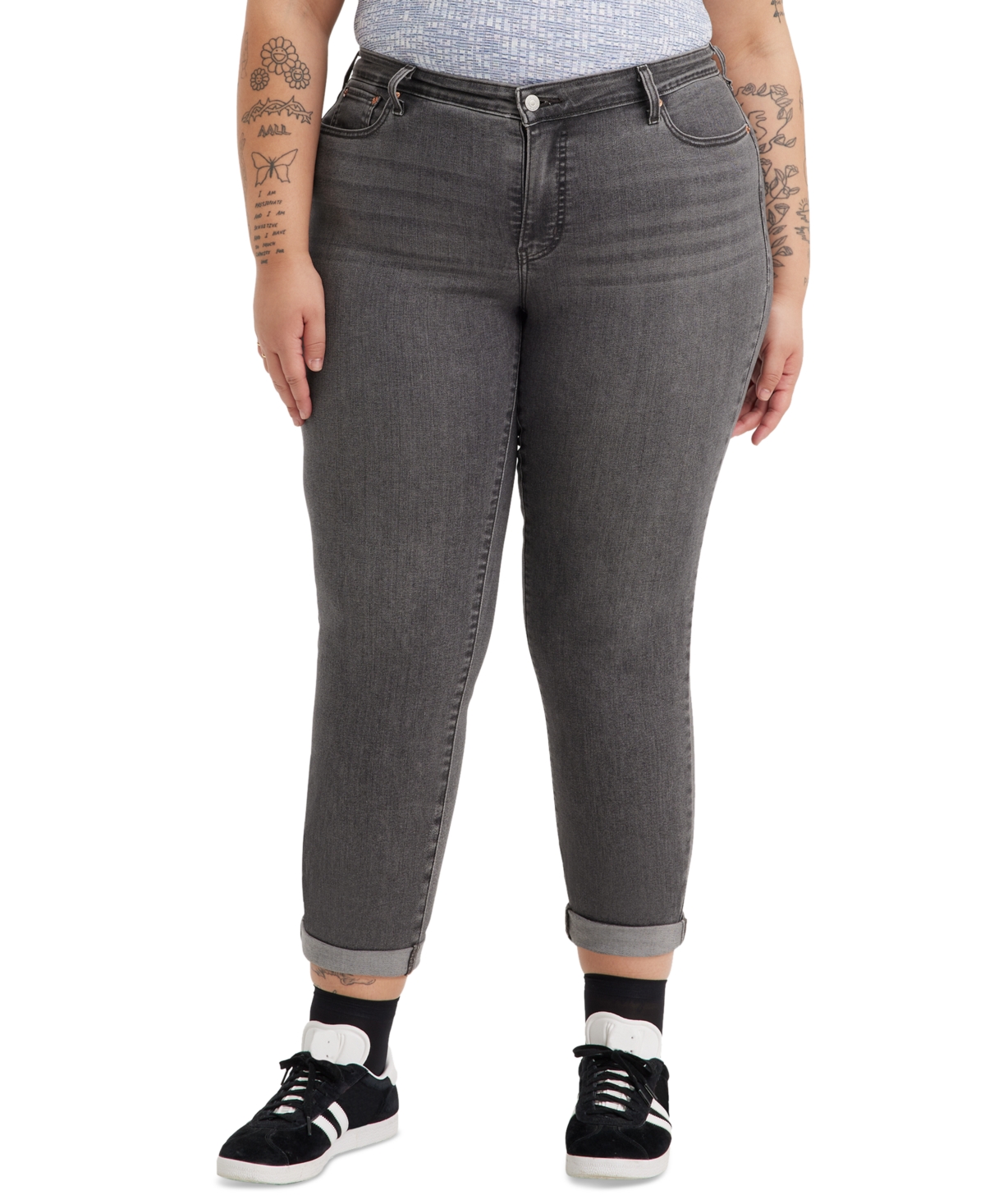 Trendy Plus Size Boyfriend Jeans - Night Is Young