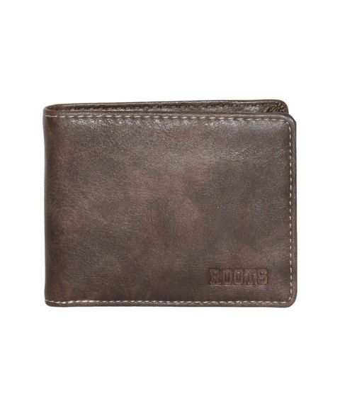 Мужской кошелёк Roots Men Slim Wallet with Center Passcase, цвет: Тёмный коричневый