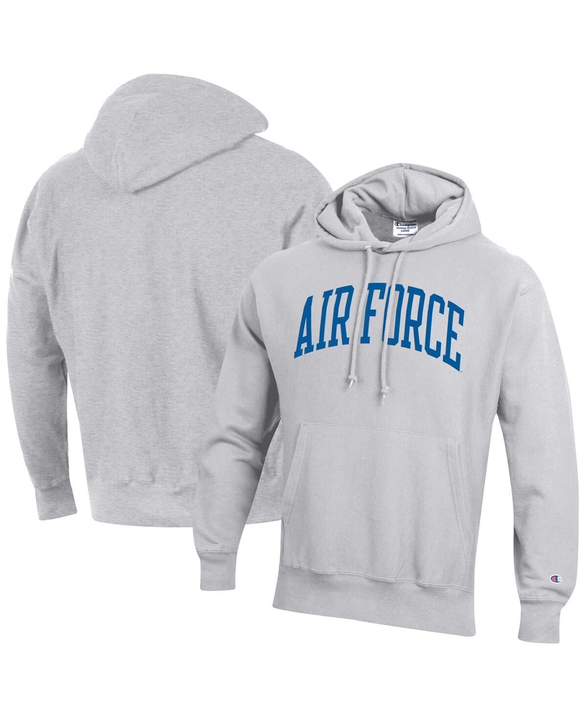 Champion Men's  Heathered Gray Air Force Falcons Team Arch Reverse Weave Pullover Hoodie In Heather Gray