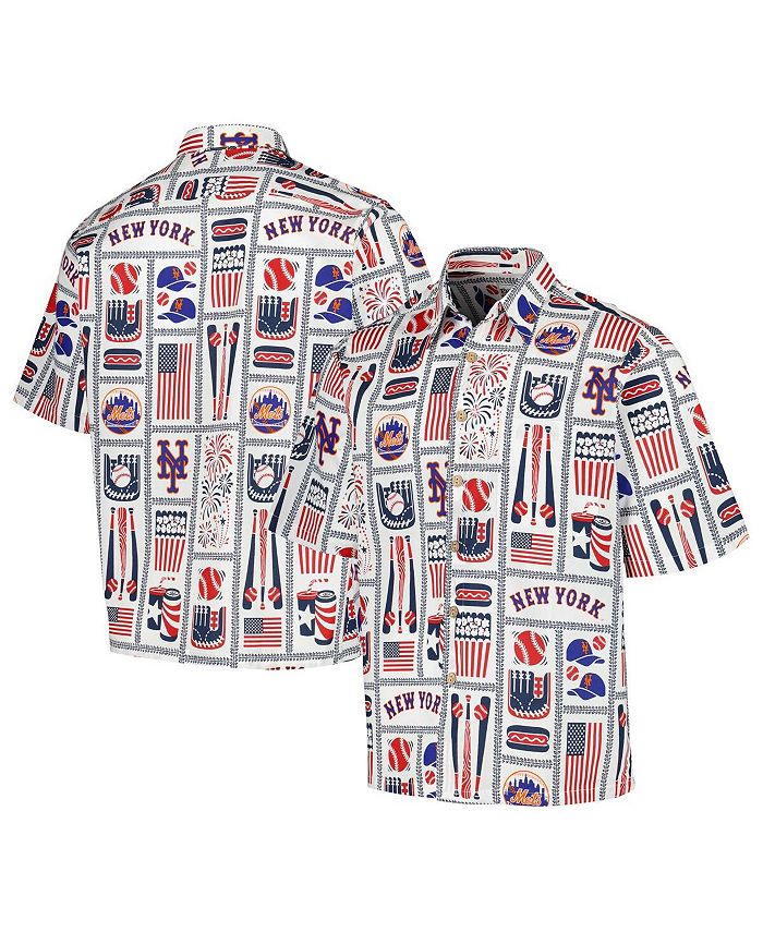 Reyn Spooner Men's White New York Mets Americana Button-Up Shirt