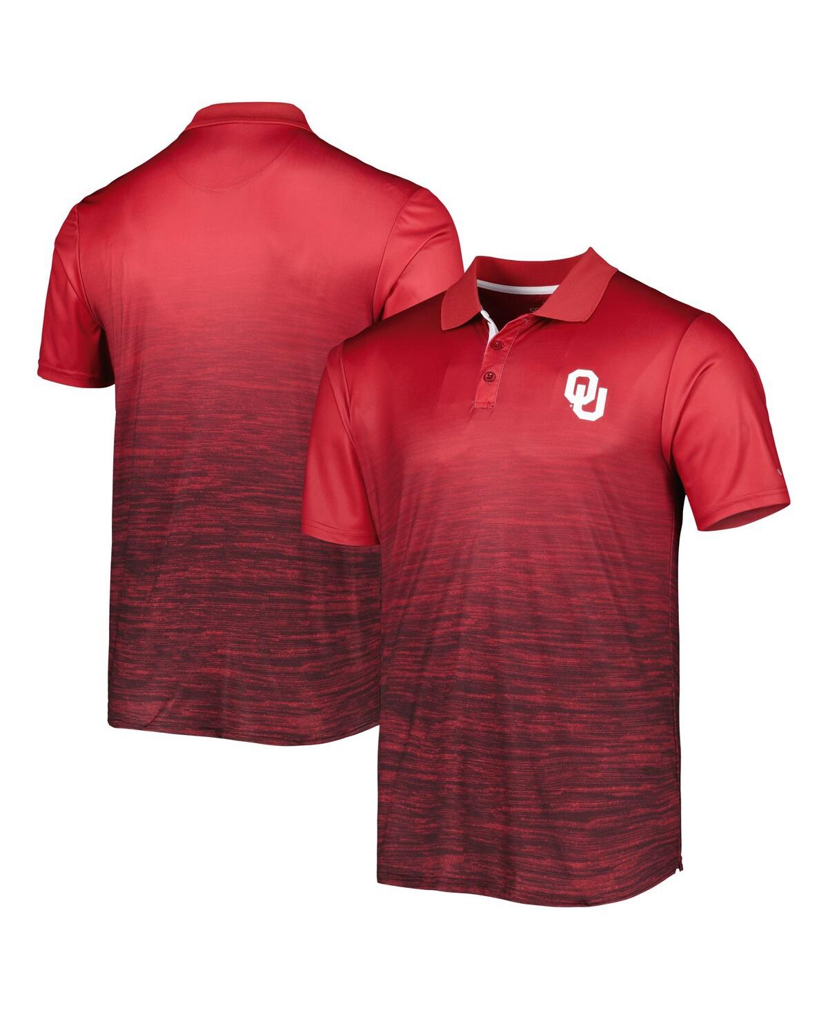 Colosseum Men's  Crimson Oklahoma Sooners Honeycomb Raglan Polo Shirt