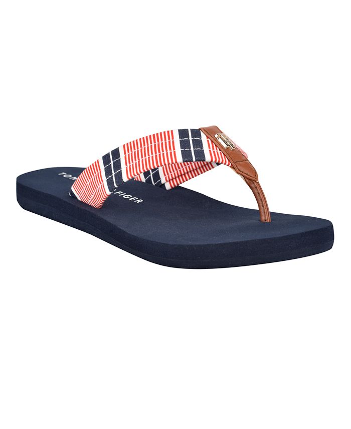 Tommy Hilfiger Women s Cravi X Fabric Flip Flop Sandals Macy s