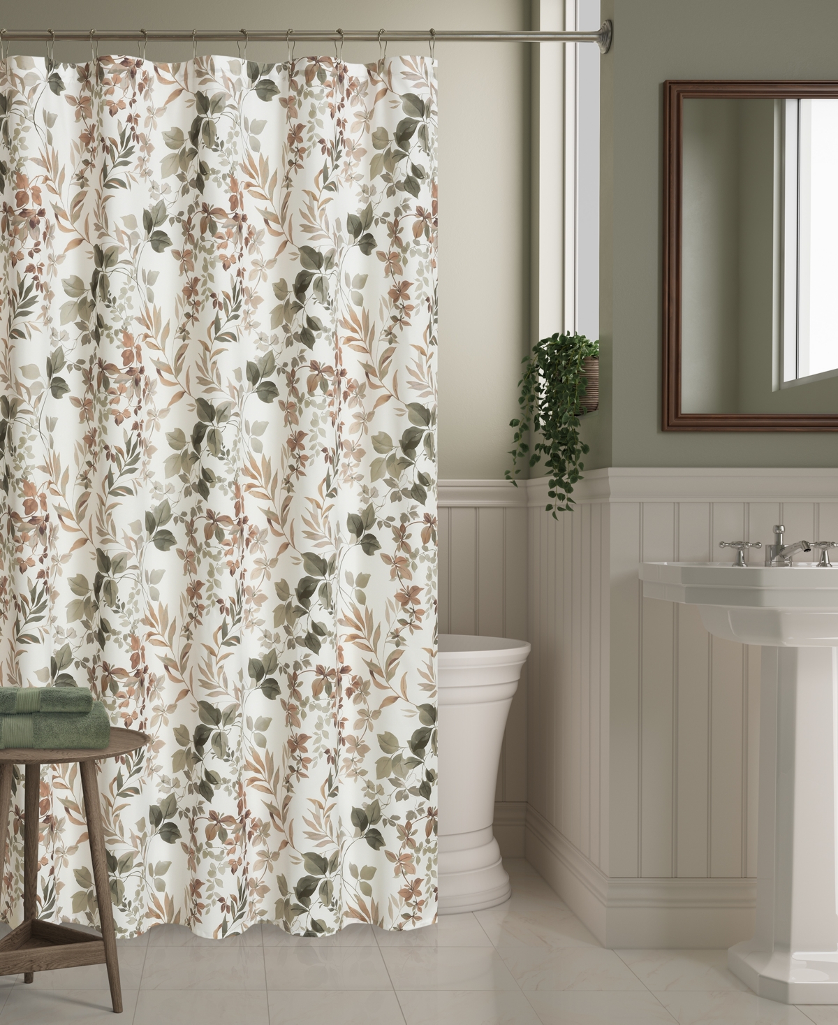 Royal Court Evergreen Shower Curtain Bedding In Sage