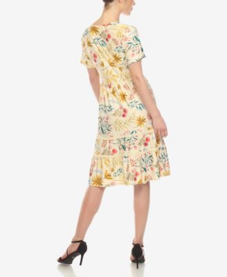 knee length casual summer dresses Daily Wear Cotton Dresses Knee Length Women's Casual A-Line Knee Length  Summer Dress With UK