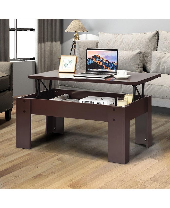 Costway Lift Top Coffee Table PopUP Cocktail Table w/Hidden