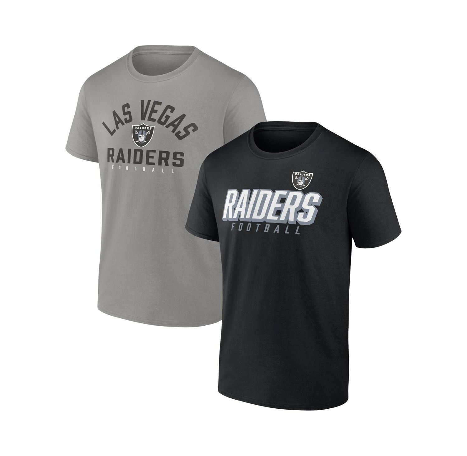 Men's Black, Silver Las Vegas Raiders Player Pack T-shirt Combo Set