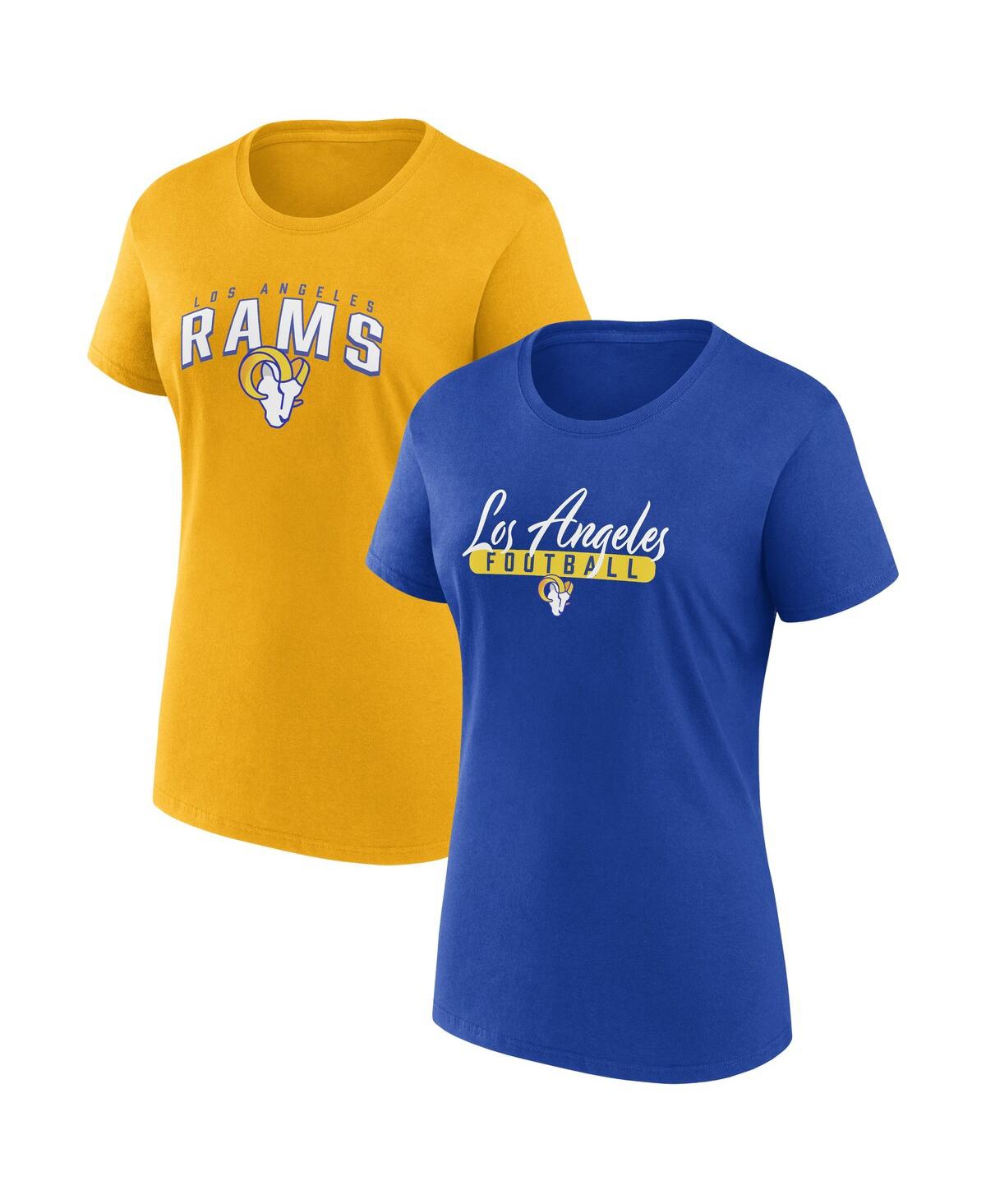 Men's Fanatics Branded Royal/White Los Angeles Rams Long and Short Sleeve Two-Pack T-Shirt