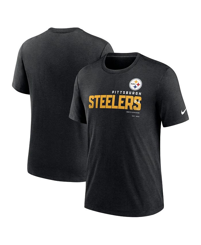 Nike Men's Heather Black Pittsburgh Steelers Team Tri-Blend T