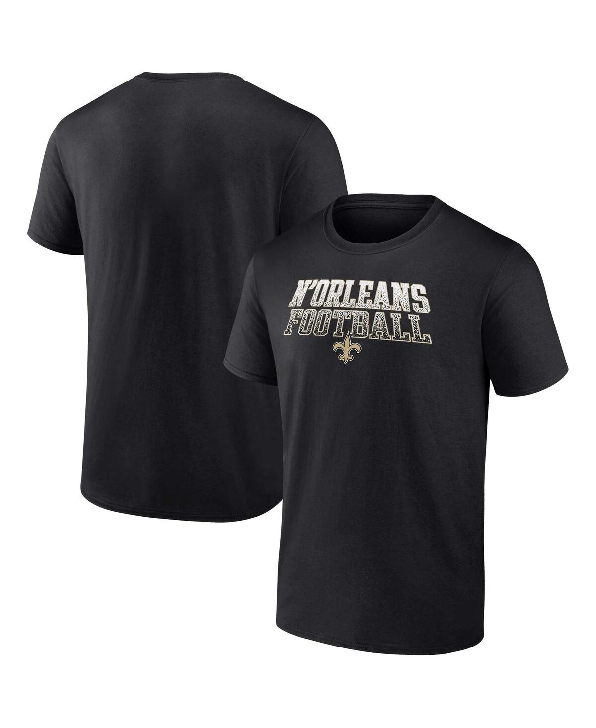 Shop Fanatics Men's  Black New Orleans Saints Big And Tall N'orleans Football Statement T-shirt