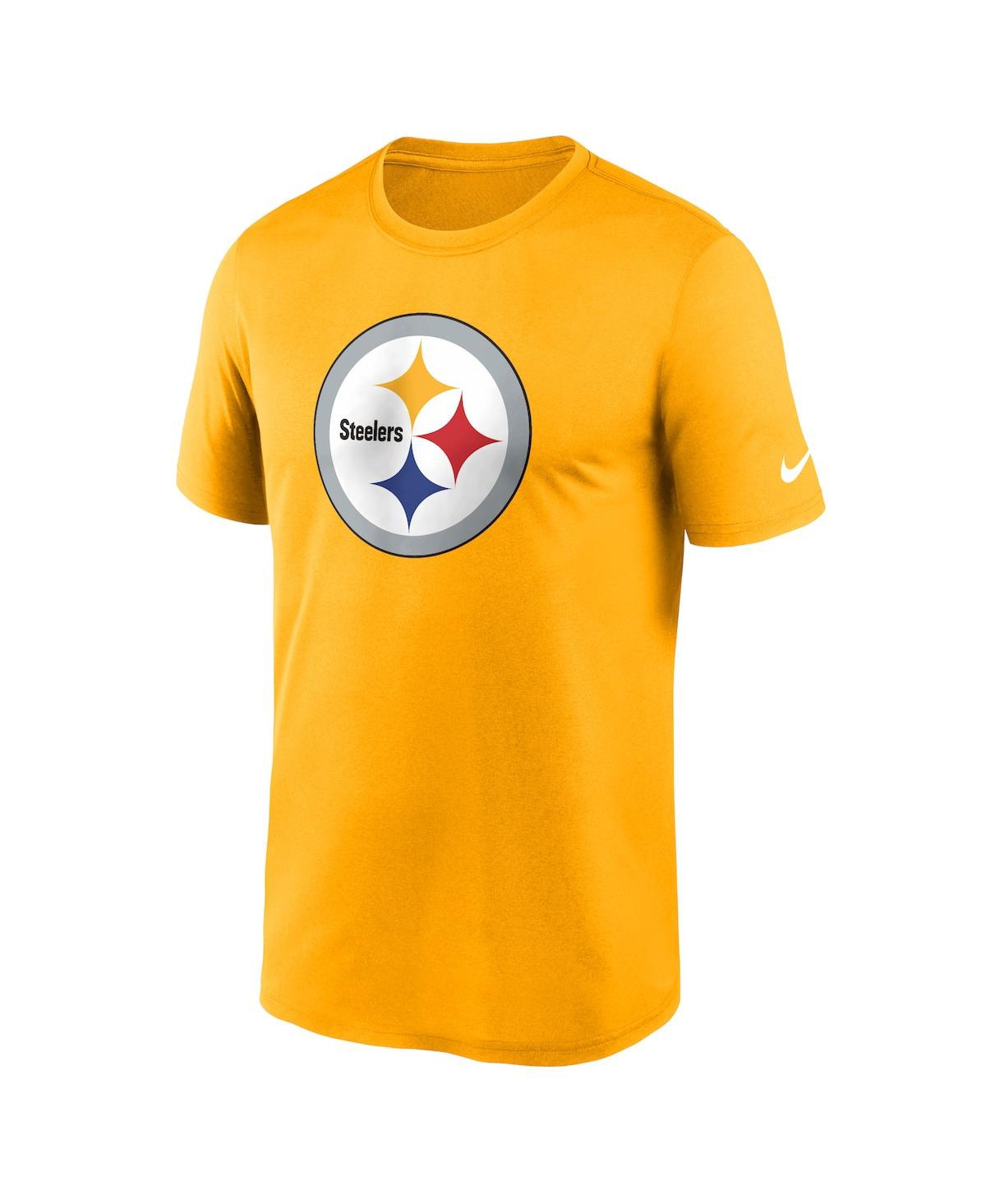 Shop Nike Men's  Gold Pittsburgh Steelers Legend Logo Performance T-shirt