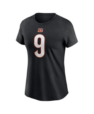 Women's Joe Burrow Black Cincinnati Bengals Player Name and Number T-shirt