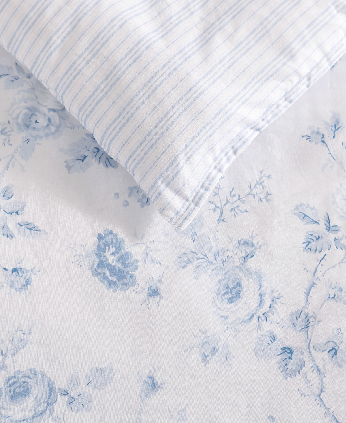 Laura Ashley Belinda Cotton Reversible 3 Piece Comforter Set, Full/Queen