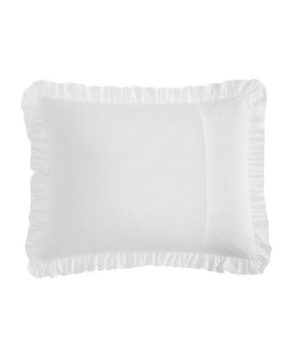 Eyelet Ruffle Microfiber 3 Piece Comforter Set, Full/Queen