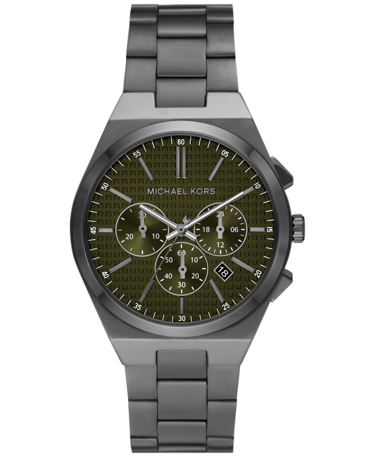 Michael Kors Men's Lennox Quartz Chronograph Gunmetal-tone Stainless Steel Watch 40mm