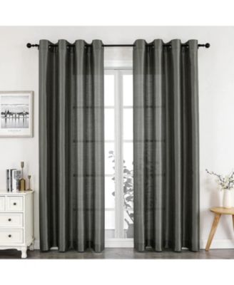 Home Living 2 Piece Lightweight Basic Sheer Grommet Top Curtain Panels