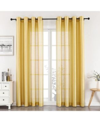 Home Living 2 Piece Lightweight Basic Sheer Grommet Top Curtain Panels