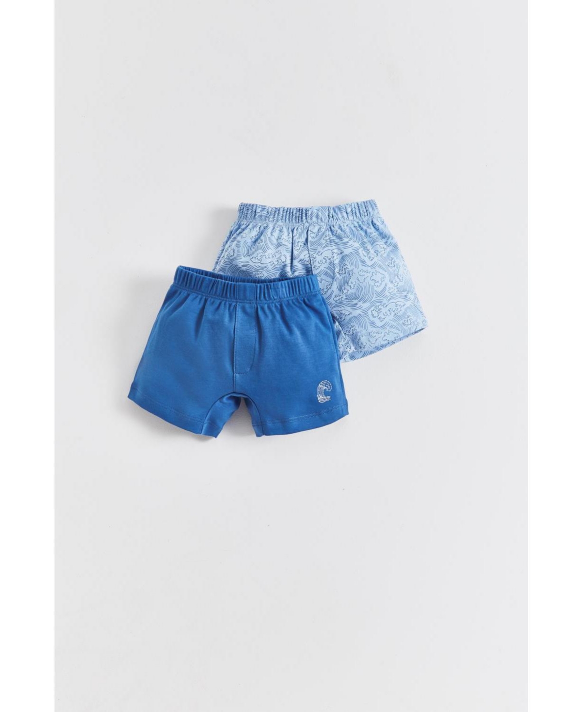 Babycottons Premium Peruvian Pima Cotton Boy Waves 2-pack Boxer Briefs For Toddler/child In Blue