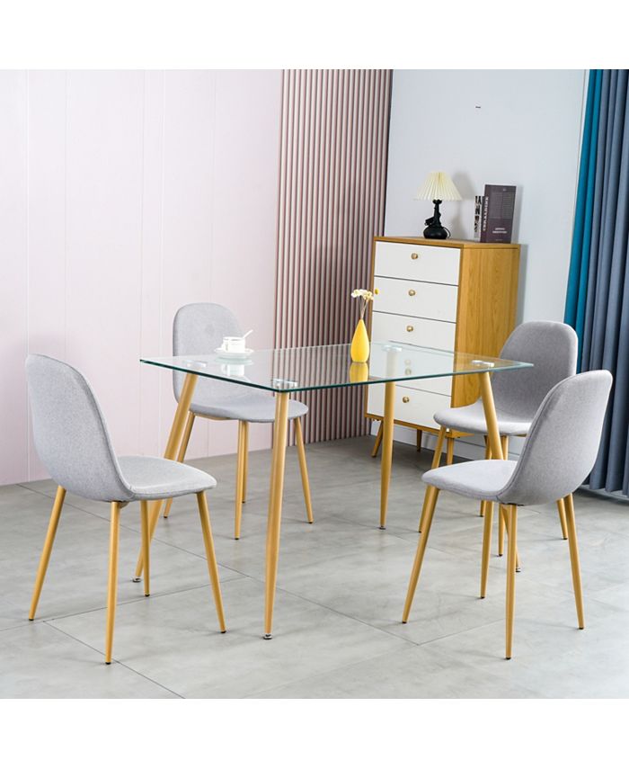 Simplie Fun Dining Table Set Modern 5 Pieces Dining Room Set Mid