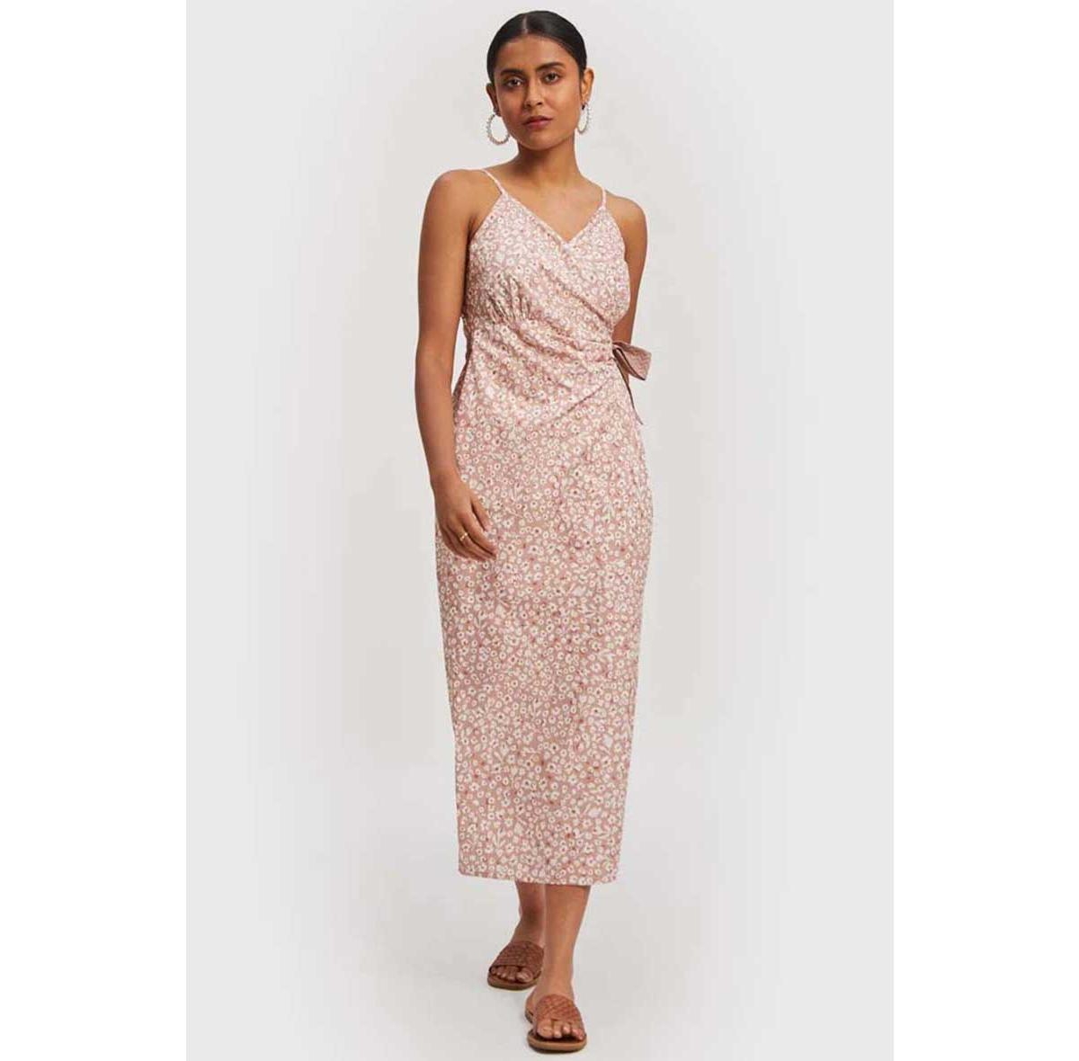Women's Strappy Wrap Dress - Light Pink