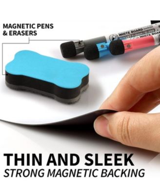 Mini Magnetic Whiteboard Sheet with 3 Colored Markers and Eraser