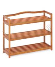 Winsome Wood Mercury 2-PC Stackable Shoe Rack, Natural Wood, 4