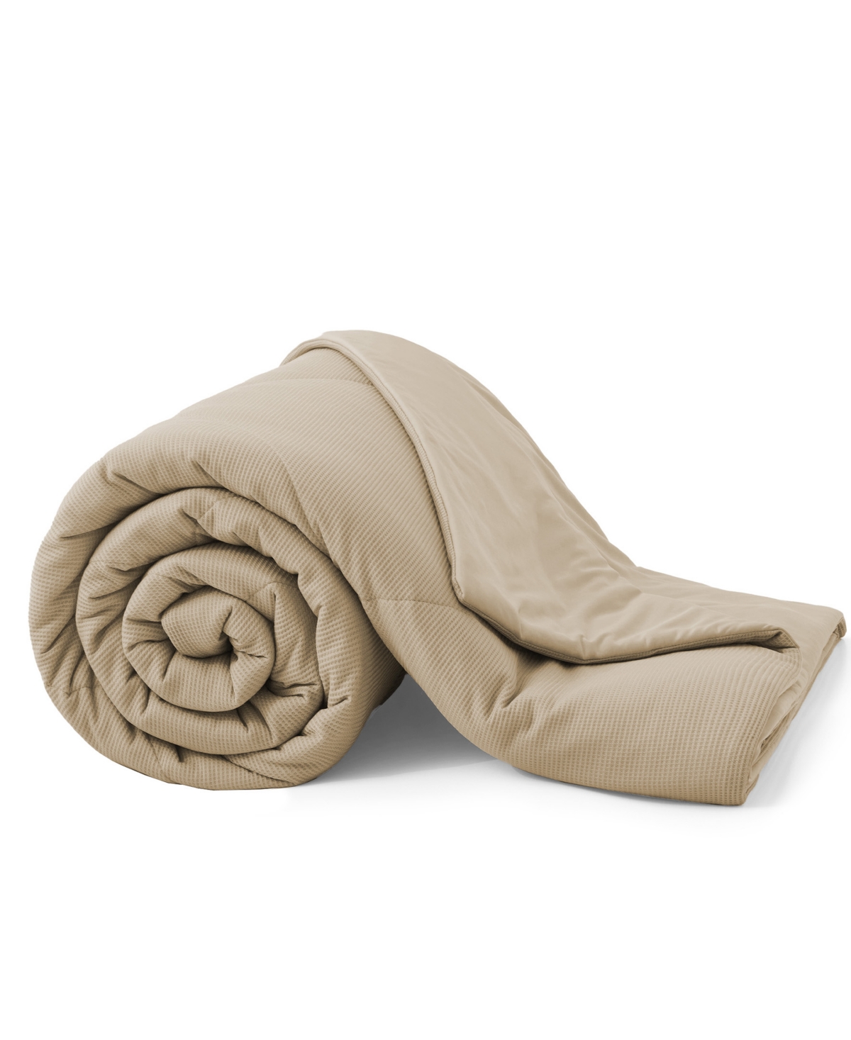 Unikome Year Ultra Soft Round Reversible Cooling Blanket With Waffle Design, Twin In Khaki