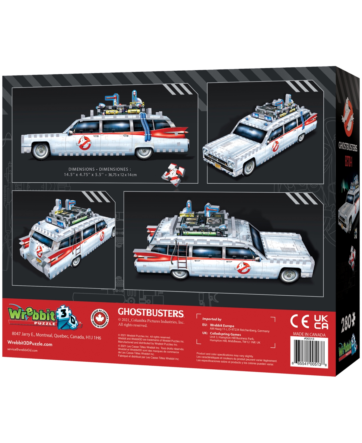 University Games Wrebbit Ghostbusters Ecto-1 3d Puzzle, 280 Pieces In No Color