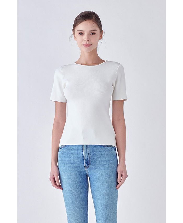 Ril L S Detail Knit Top Tigers Eye