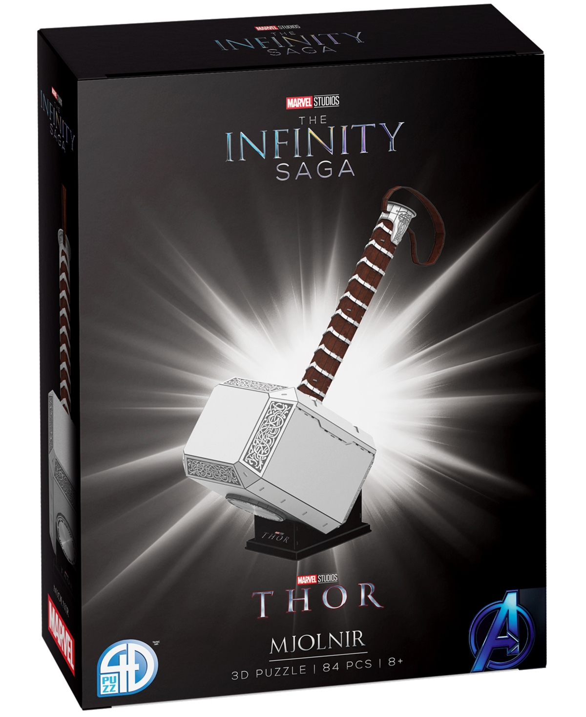 University Games Kids' 4d Cityscape Marvel The Infinity Saga Mjolnir Thor's Hammer 3d Puzzle, 84 Pieces In No Color