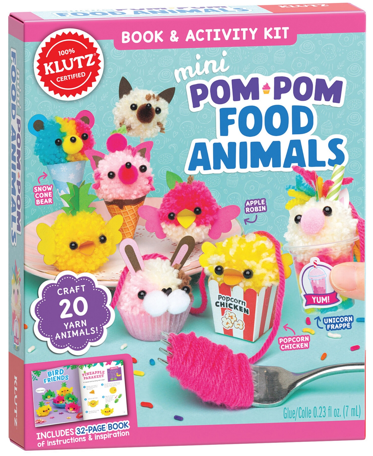 Klutz Kids' Mini Pom-pom Food Animals Set In No Color