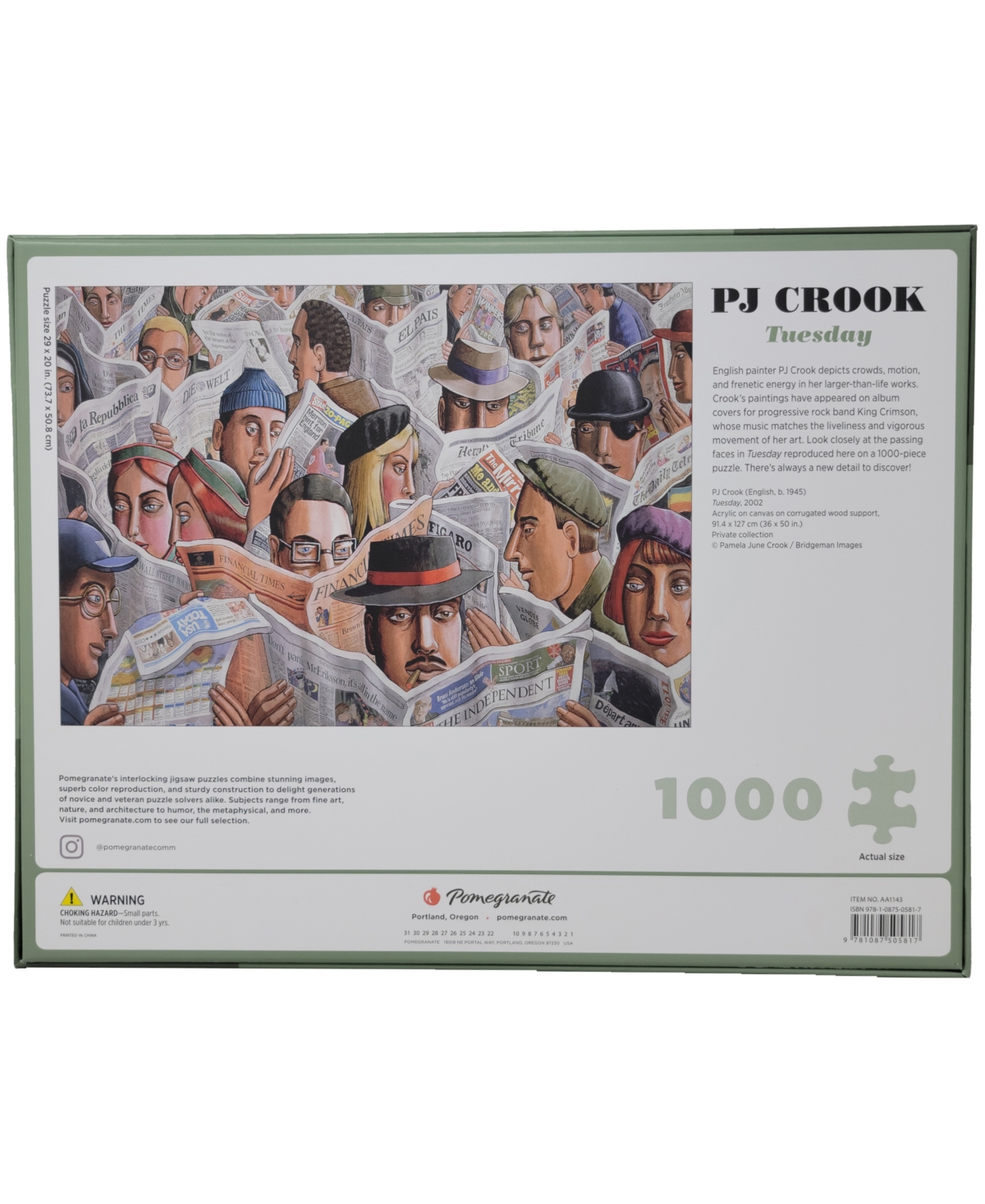 Shop University Games Pomegranate Communications, Inc. Pj Crook Tuesday Puzzle, 1000 Pieces In No Color