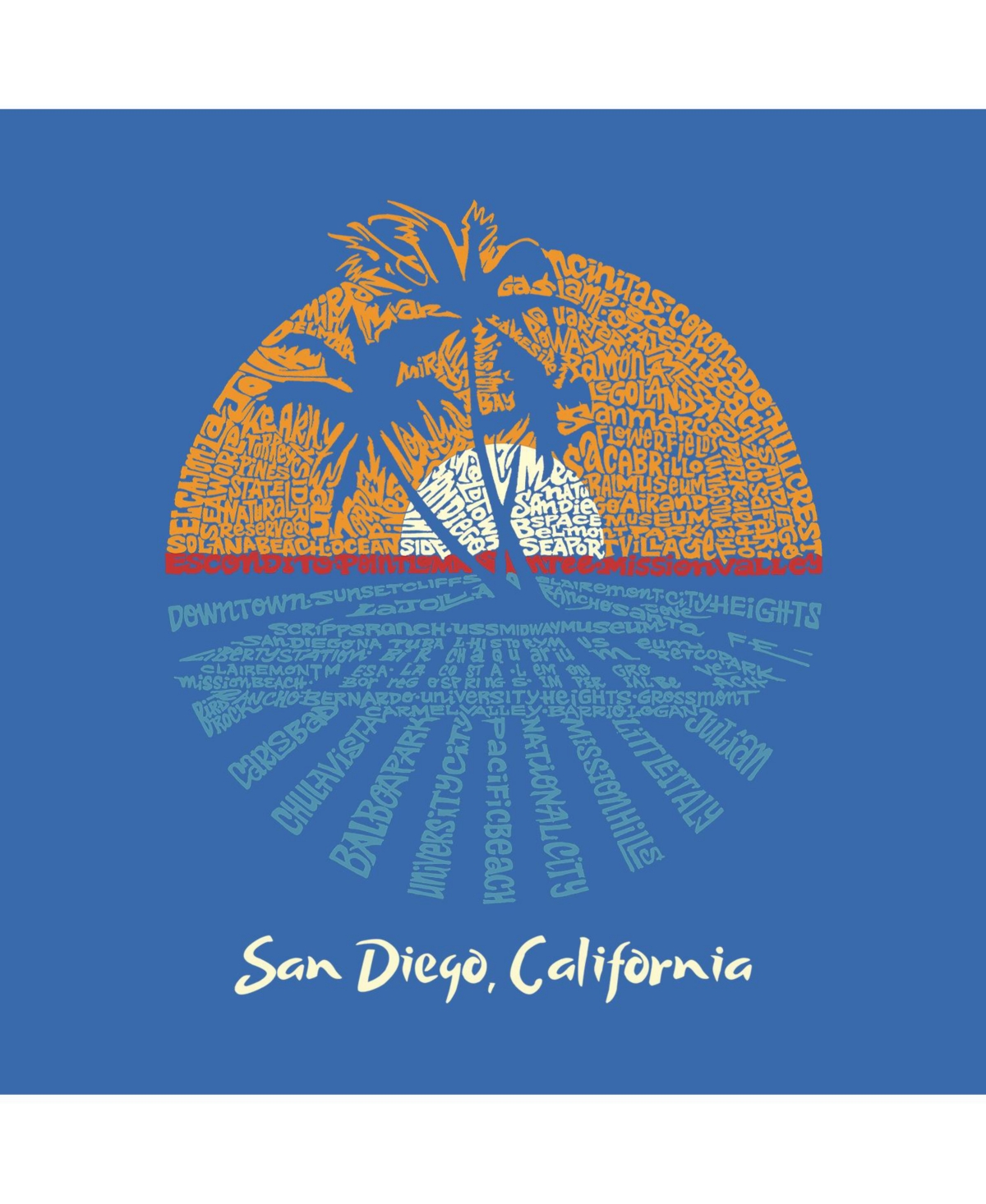 Big Boy's Word Art Long Sleeve T-shirt - Cities In San Diego