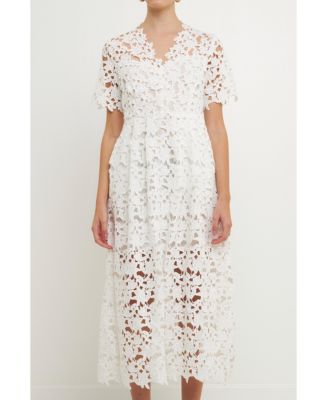 allover lace midi dress All-Over Lace Midi Dress