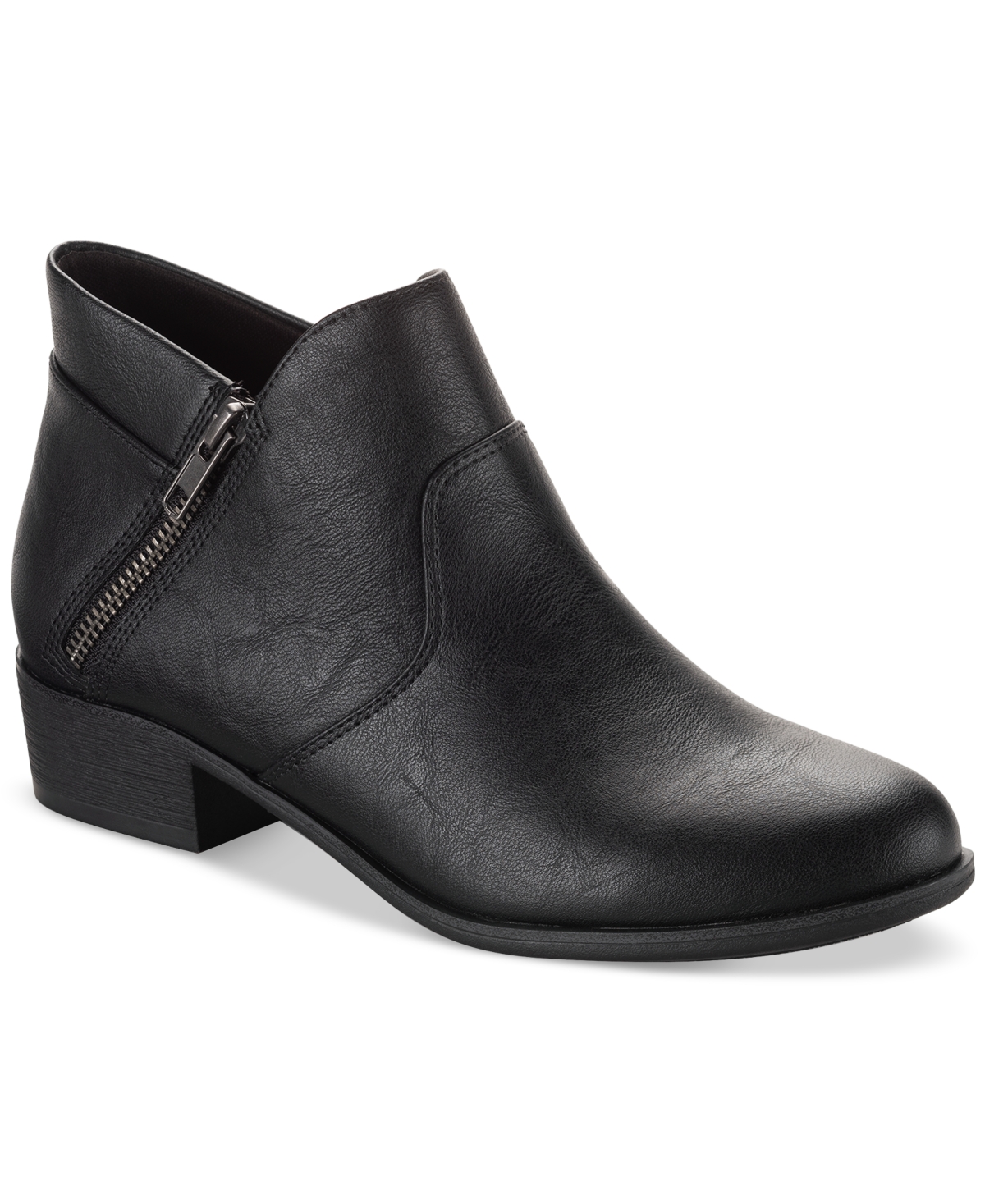 SUN + STONE WOMEN'S ADELINEE DOUBLE ZIP ANKLE BOOTIES, CREATED FOR MACY'S 