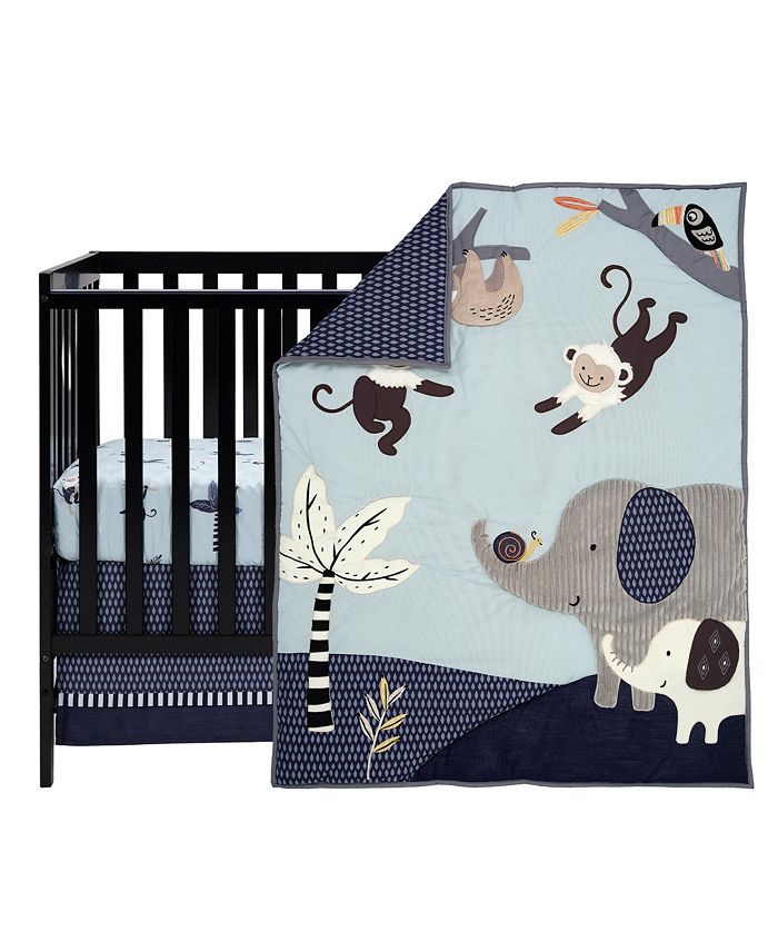 Lambs & Ivy Jungle Party 3Piece Elephant/Monkey Baby Crib Bedding Set Macy's
