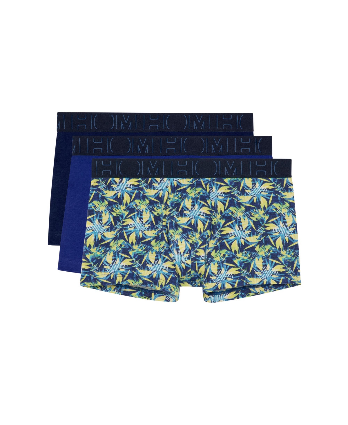 Men's Tropical Trunk 3 pack - Navy/electric blue/tropical print