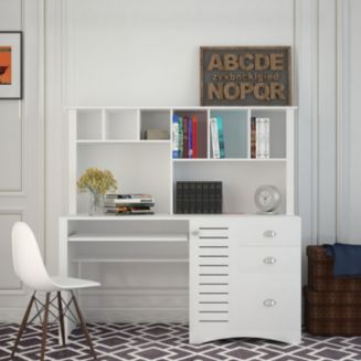 Streamdale Furniture Home Office Computer Desk With Hutch, Antiqued ...