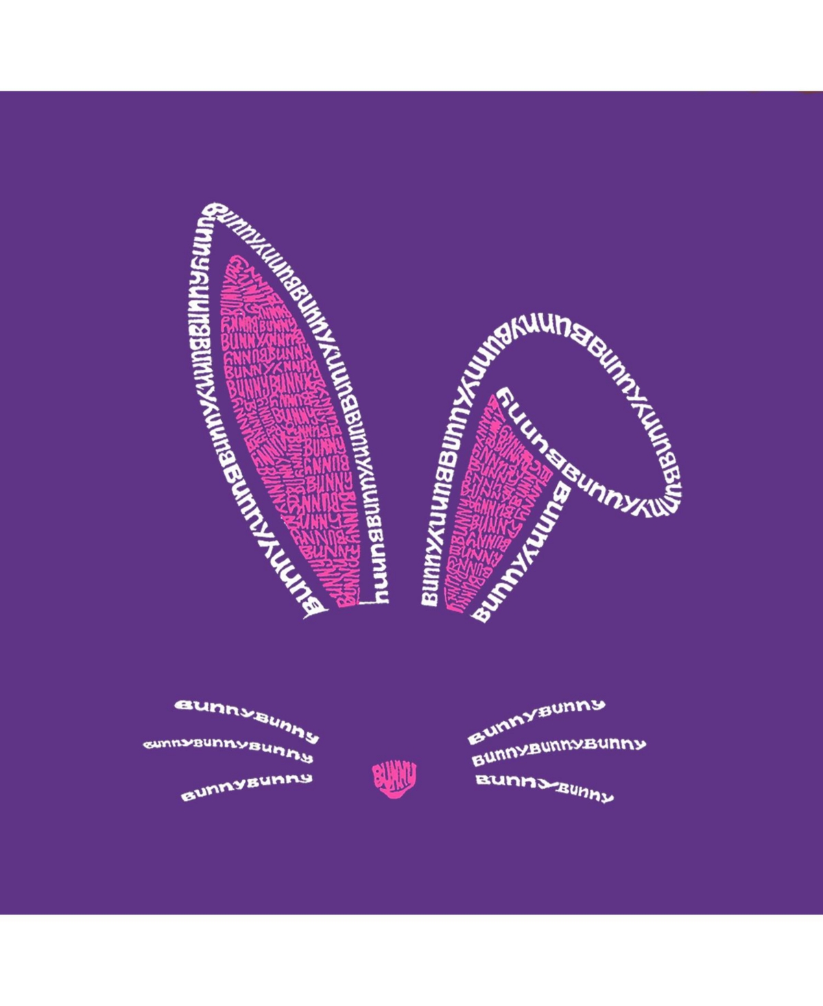 La Pop Art Girls Word Art T-shirt - Bunny Ears